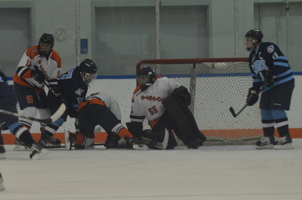 2012-2013 (Sept 21, 2012) SU vs URI - "Where the Puck?"  Austin Lefkowicz, Goalie, #55